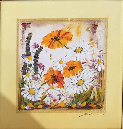 Wildfowers in Yellow Square Window