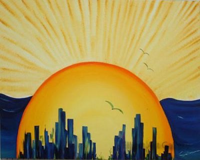 Sun above New Orleans