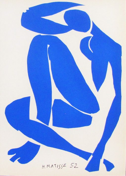Femme Bleue Assise 4 - Nus Bleus - Plate Signed
