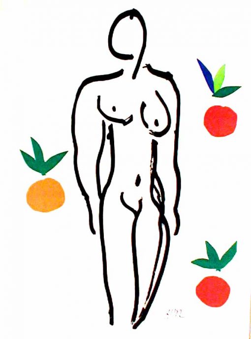 Nu Aux Oranges - Plate Signed