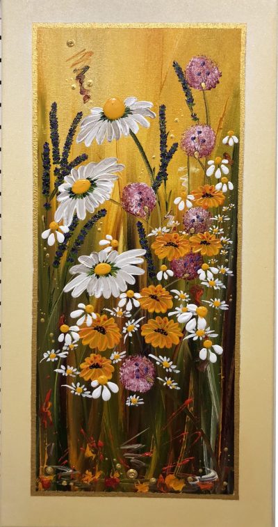 White & Yellow Daises In Rectangle Window