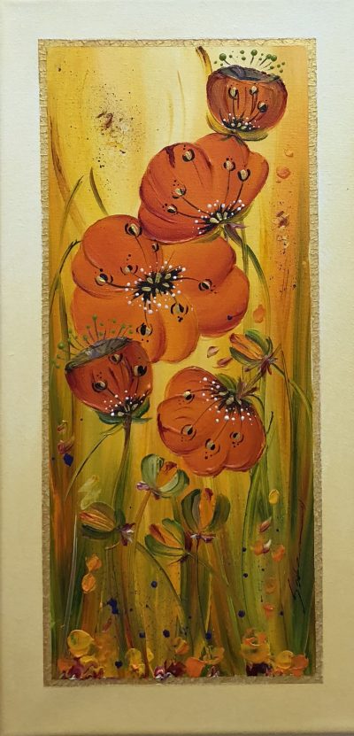 Fire Poppies In Rectangular Window