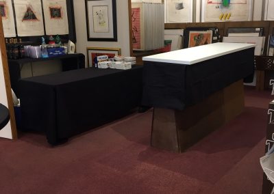 Elliott Gallery event space back bar table